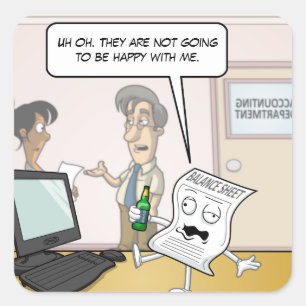 Betrunkene Bilanzsticker Quadratischer Aufkleber