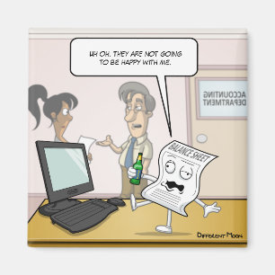 Betrunkene Bilanzsumme Punny Square Magnet