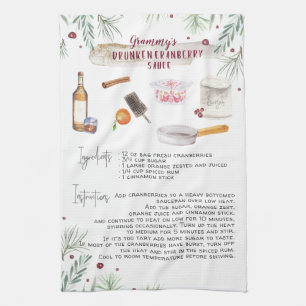 Betrunkene Cranberry-Sauce   Rezept Erbstück Geschirrtuch
