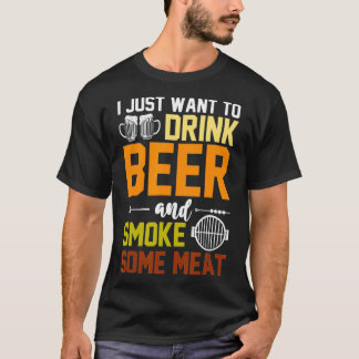 Betrunkene GRILLEN Geräuchertes Fleisch Steak Beer T-Shirt