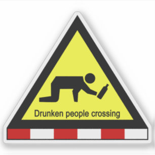 Betrunkene Leute kreuzen⚠ thailändisches Zeiche Aufkleber