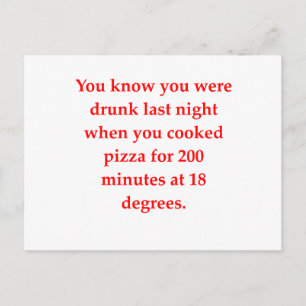 betrunkene Pizza Postkarte