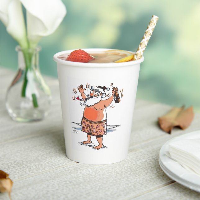 Betrunkene Santa-Papier-Becher Pappbecher (In Situ)