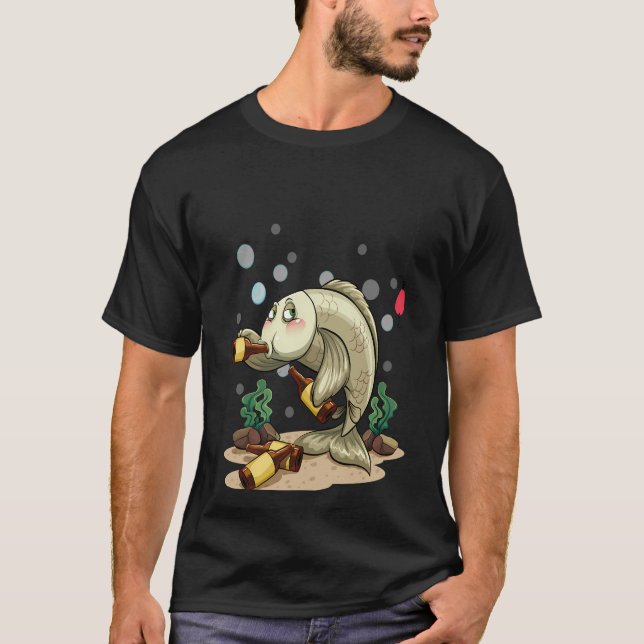 Betrunkener Lustiger Fisch T-Shirt (Vorderseite)