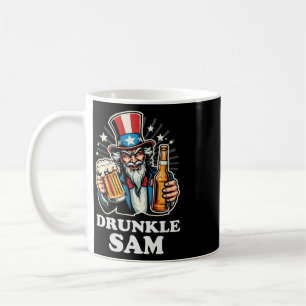 Betrunkener Sam Lustiger 4. Juli Onkel Sam mit Bie Kaffeetasse