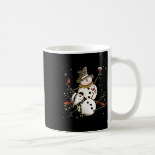 Betrunkener Schneemann Feiertagszeit Trinkt Wein S Kaffeetasse
