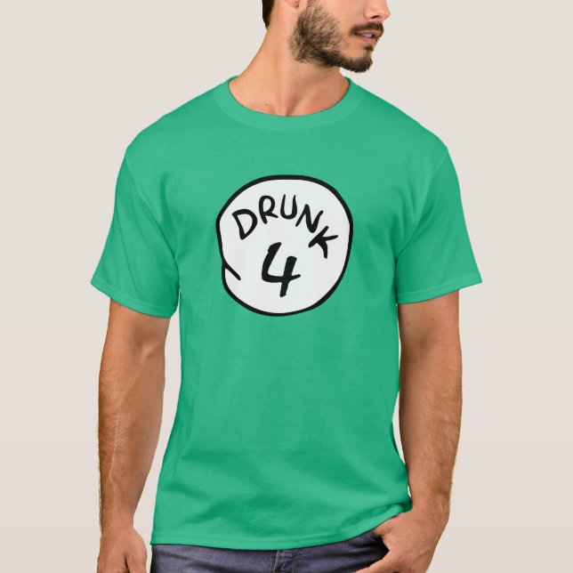 Betrunkener T - Shirt 4 VIER (Vorderseite)