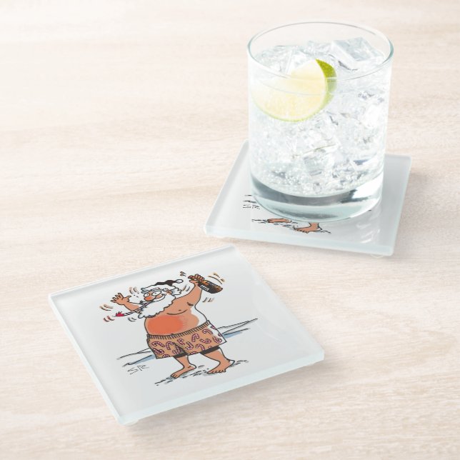 Betrunkener Untersetzer aus Santa White (Schrägansicht)