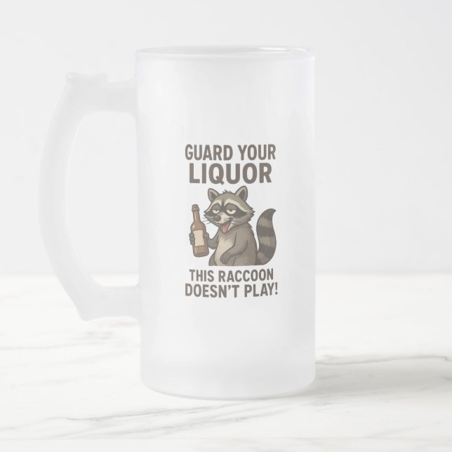 Betrunkener Waschbär Mattglas Bierglas (Links)