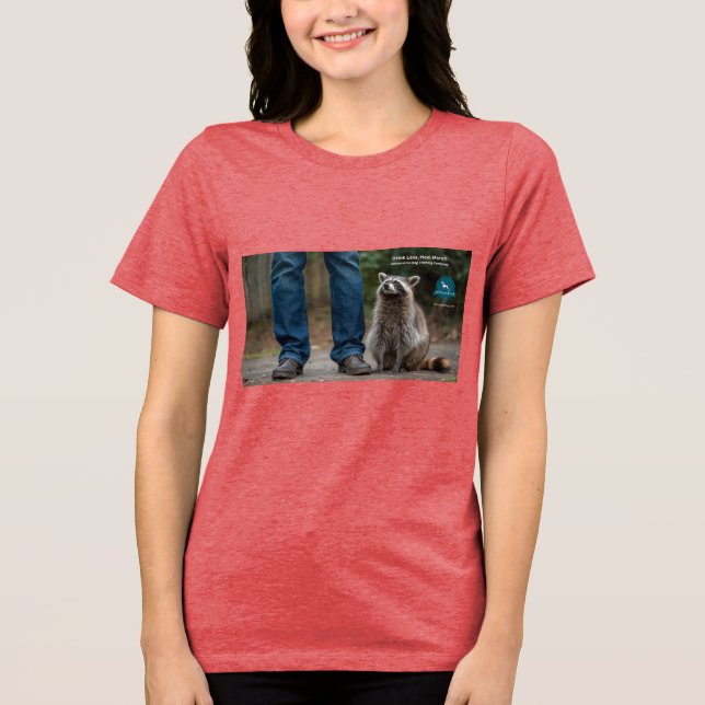 Betrunkener Waschbär  Tri-Blend Shirt (Vorderseite)