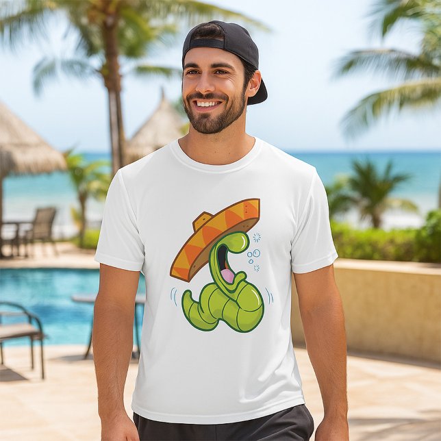 Betrunkener Wurm mit Sombrero-Party T-Shirt (Von Creator hochgeladen)