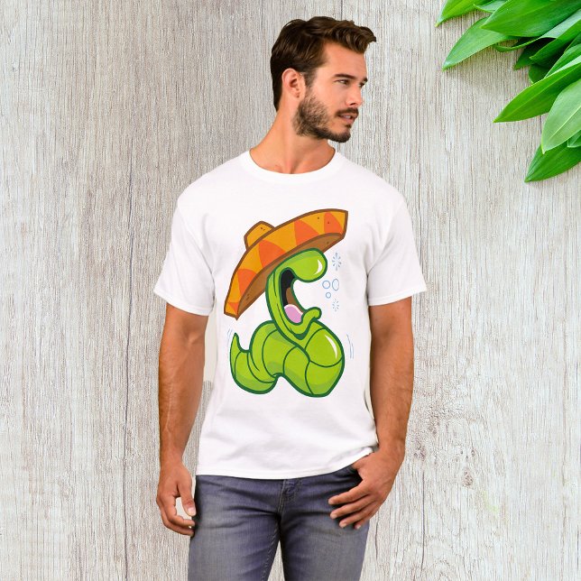 Betrunkener Wurm mit Sombrero-Party T-Shirt (Von Creator hochgeladen)