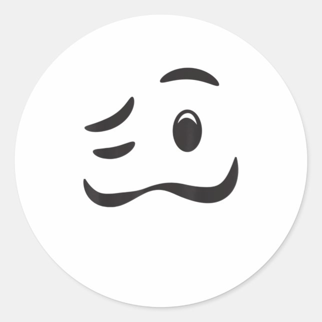 Betrunkenes Crumpled Mouth Woozy Face Halloween Em Runder Aufkleber (Vorderseite)