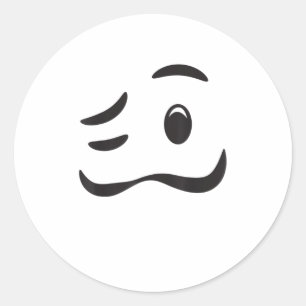 Betrunkenes Crumpled Mouth Woozy Face Halloween Em Runder Aufkleber