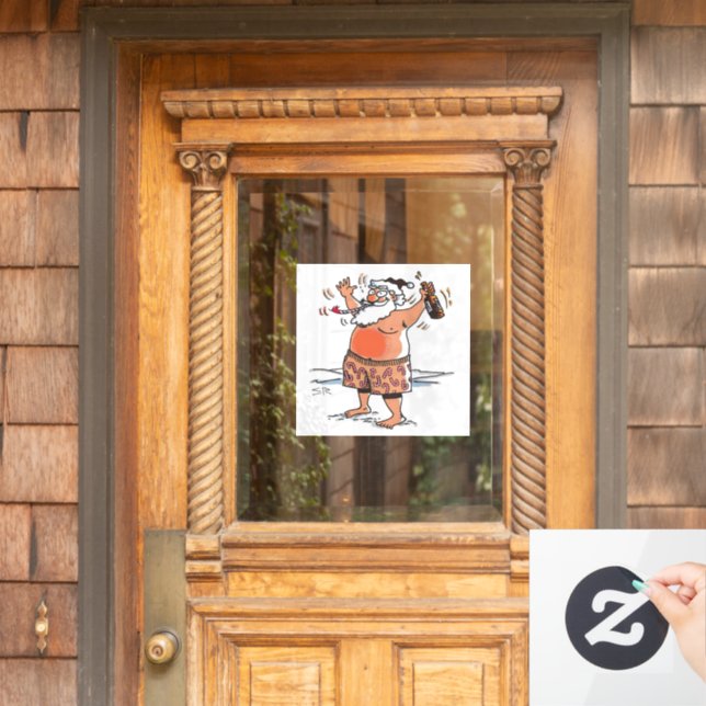 Betrunkenes Kleben im Santa-Fenster Fensteraufkleber (Haustür)