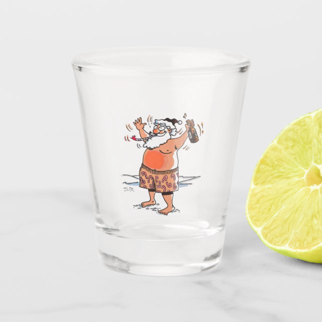 Betrunkenes Santa Clear-Shotglas Schnapsglas (Vorderseite)