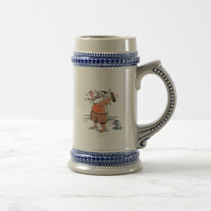 Betrunkenes Santa Siegel verlassen Handstein Bierglas