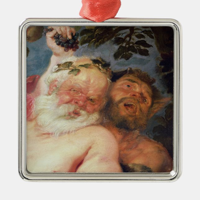 Betrunkenes Silenus gestützt von den Satyrs, Silbernes Ornament (Vorne)