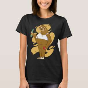 Betrunkenes Sloth Beer Ping-Pong T-Shirt