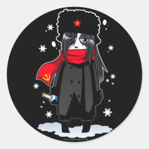 Betrunkenes sowjetisches Panda-Aufkleber-Set Runder Aufkleber