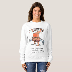 Betrunkenes Weihnachts-Siegel-Frauenweißhemd Sweatshirt