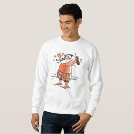 Betrunkenes weißes Sweatshirt von Santa Herren