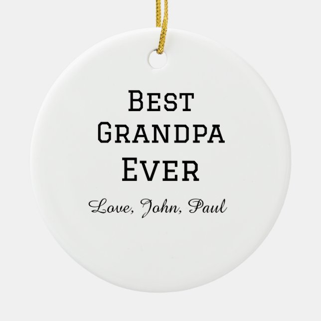 Bets Opa je Großvater gibt einfachen Namen Keramik Ornament (Vorne)