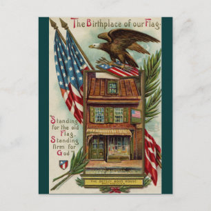 Betsey Ross House, Eagle & Flag Postkarte
