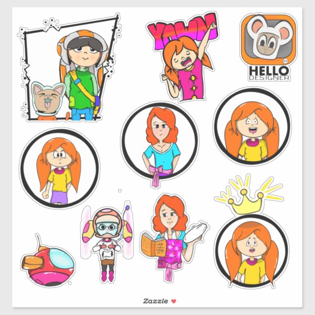 Betsy Blue Sticker Set 2 (Blatt)