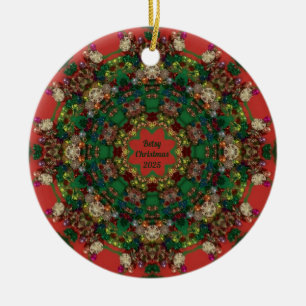 BETSY ~ CHRISTMAS Green Yellow Blue Red 2025 ~ Keramik Ornament