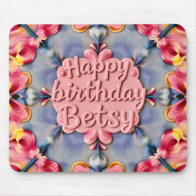 BETSY ~ Floral Geburtstag Gruß ~ Mousepad (Vorne)