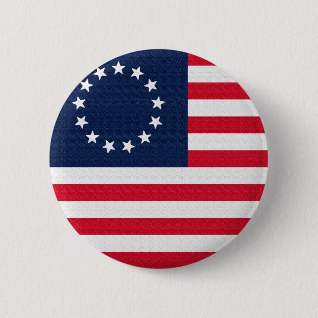 Betsy Ross 13 Stars American Flag Button (Vorderseite)