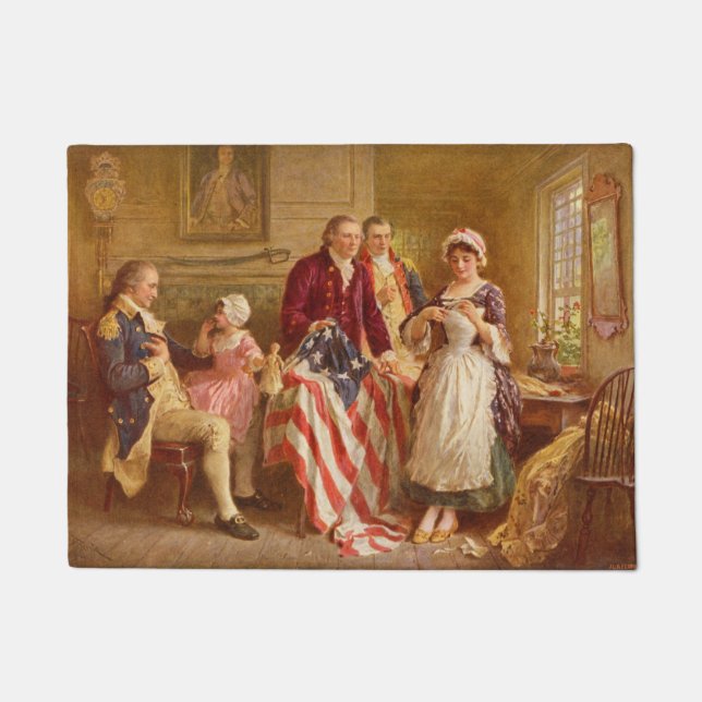 Betsy Ross, 1777 (American History) (USA Patriot) Fußmatte (Vorderseite)