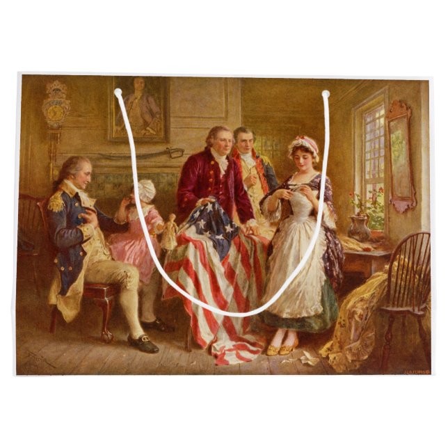 Betsy Ross, 1777 (American History) (USA Patriot) Große Geschenktüte (Rückseite)