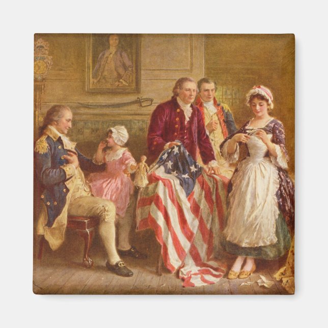 Betsy Ross, 1777 (American History) (USA Patriot) Magnet (Vorne)