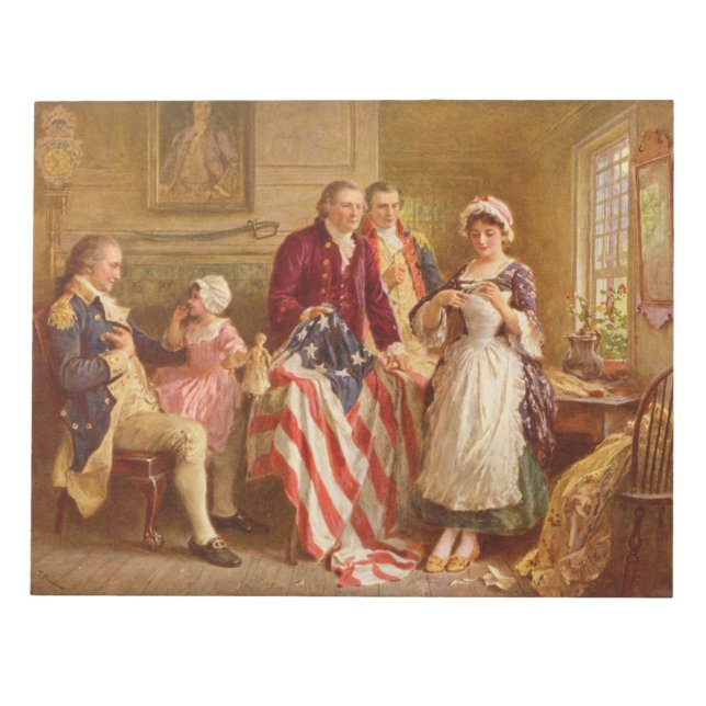 Betsy Ross, 1777 (American History) (USA Patriot) Notizblock (Vorderseite)