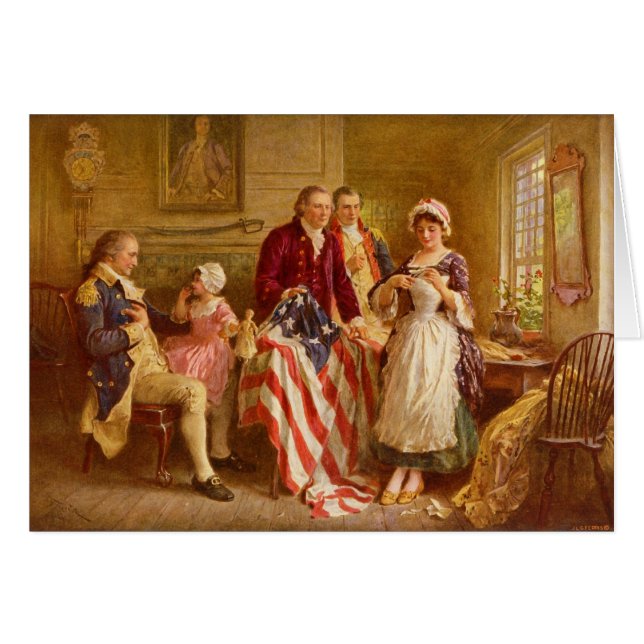 Betsy Ross 1777 von Jean Leon Gerome Ferris (Vorderseite (Horizontal))