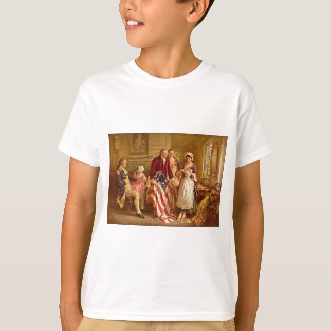 Betsy Ross 1777 von Jean Leon Gerome Ferris T-Shirt (Vorderseite)