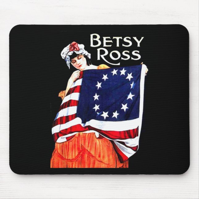 Betsy Ross American Flag 1776 Art 4.Juli Geschenk Mousepad (Vorne)