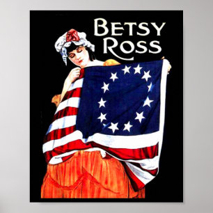 Betsy Ross American Flag 1776 Art 4.Juli Geschenk Poster