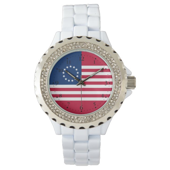 Betsy Ross American Flag Armbanduhr (Vorderseite)