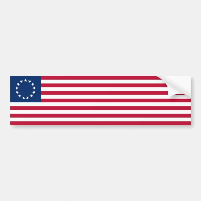 Betsy Ross American Flag Autoaufkleber (Vorne)