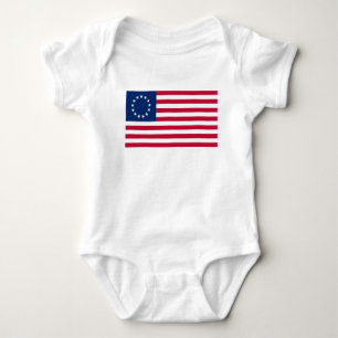 Betsy Ross American Flag Baby Strampler