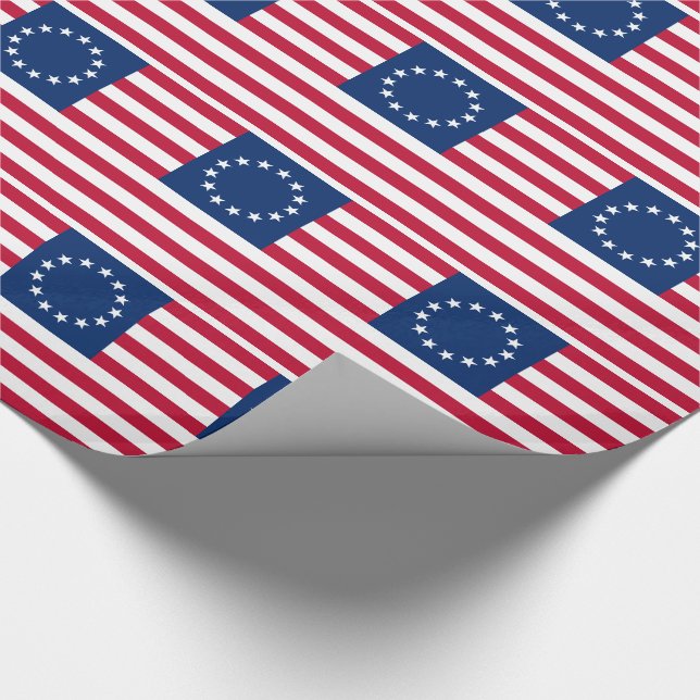 Betsy Ross American Flag Geschenkpapier (Ecke)