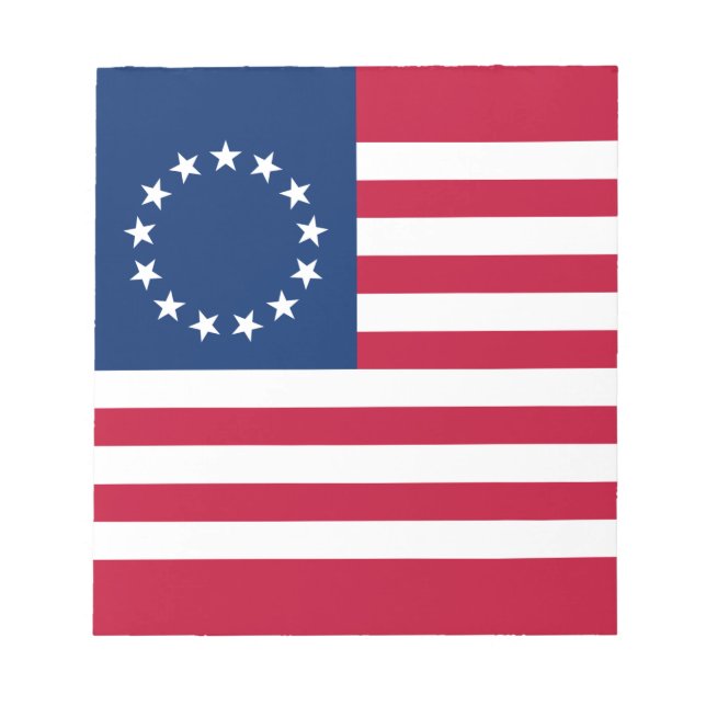 Betsy Ross American Flag Notizblock (Vorderseite)