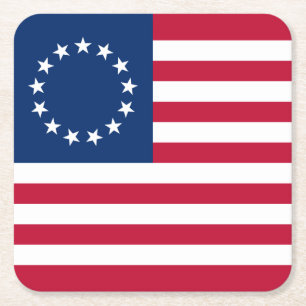 Betsy Ross American Flag Rechteckiger Pappuntersetzer