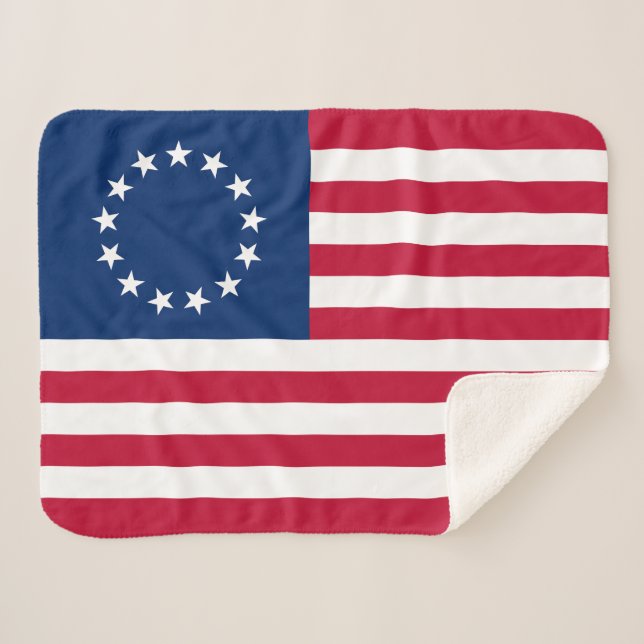 Betsy Ross American Flag Sherpadecke (Vorderseite (Horizontal))