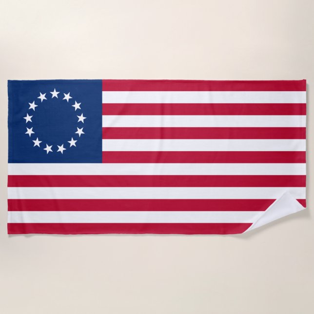 Betsy Ross American Flag Strandtuch (Vorderseite)