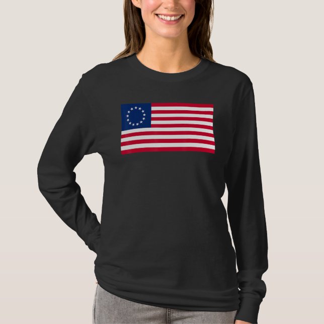 Betsy Ross American USA Flag 1777 Revolutionär USA T-Shirt (Vorderseite)