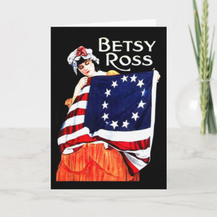 Betsy Ross Amerikanische Flagge 1776 Kunst 4. Juli Karte